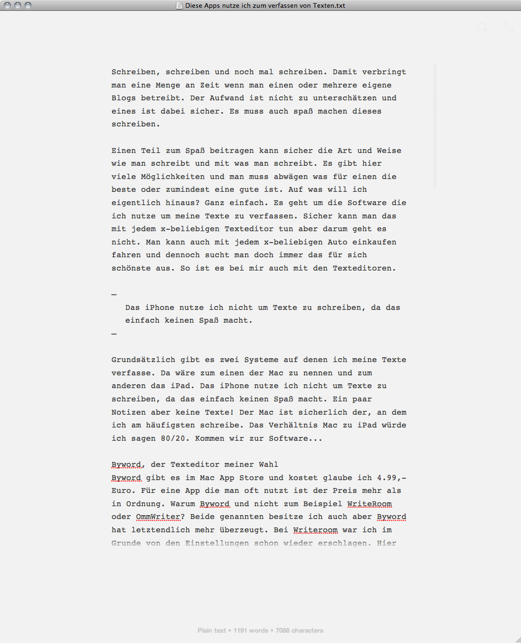 Ia Writer Und Byword Tolle Apps Zum Schreiben David Hellmann Digital Designer Developer